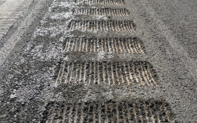 Rumble strips along the side of a highway